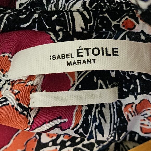 Isabel Etoile Marant Silk Yandra Floral Mock Neck Midi Dress Sz 38/ 6US Classic - Picture 3 of 15